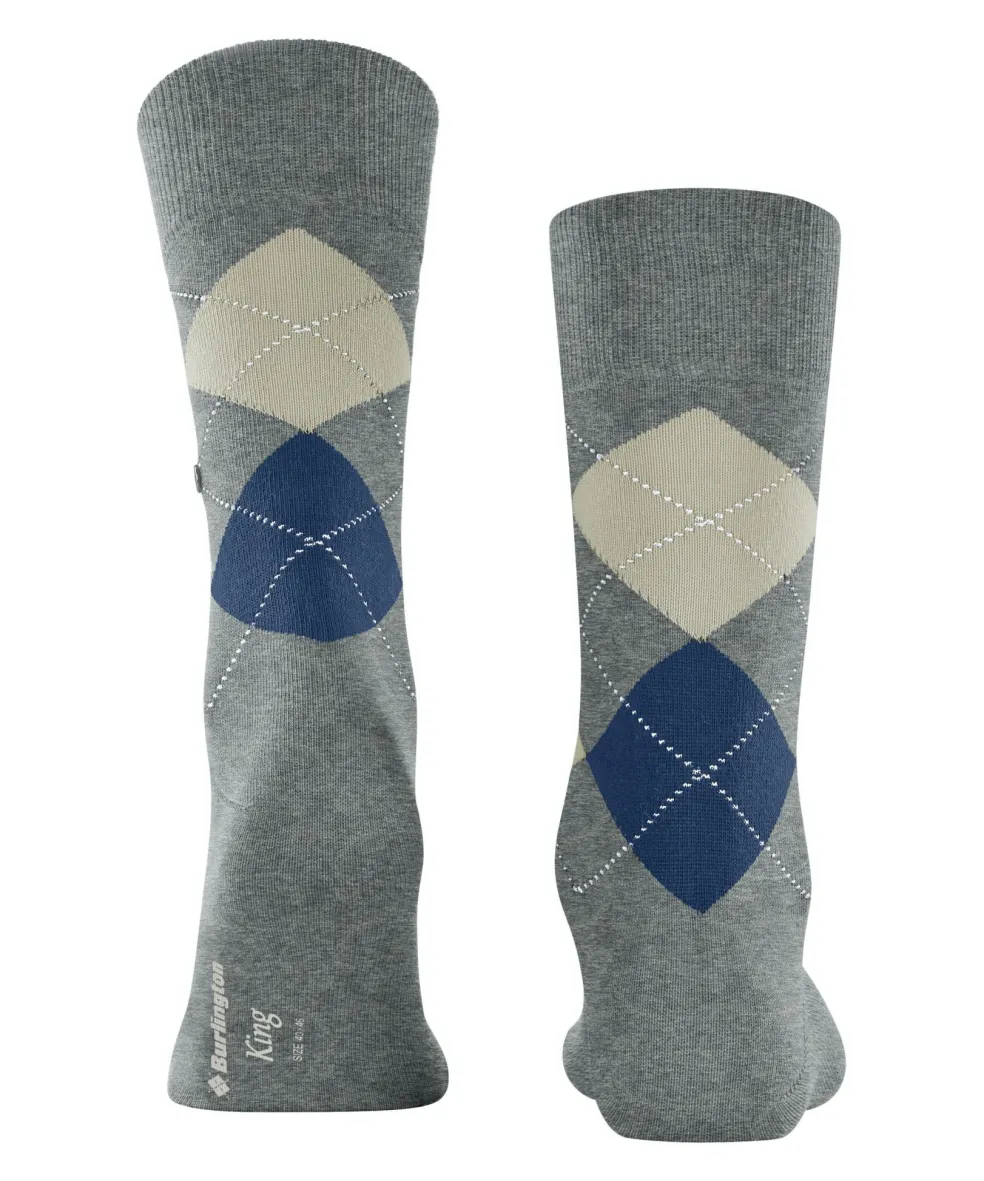 Burlington King herensokken, grijs (light grey mel.)