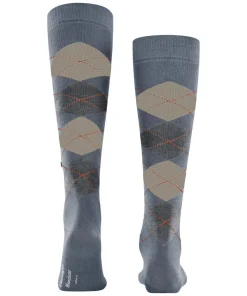 Burlington Manchester heren kniekousen, blauw (rittersporn)