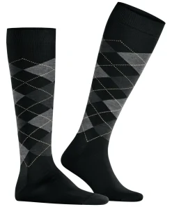 Burlington Manchester heren kniekousen, zwart (black)