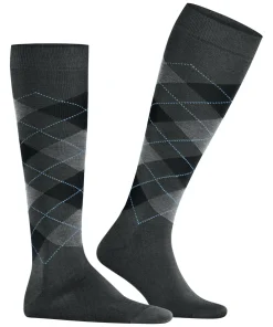 Burlington Manchester heren kniekousen, grijs (anthracite mel.)