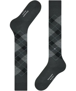 Burlington Manchester heren kniekousen, grijs (anthracite mel.)