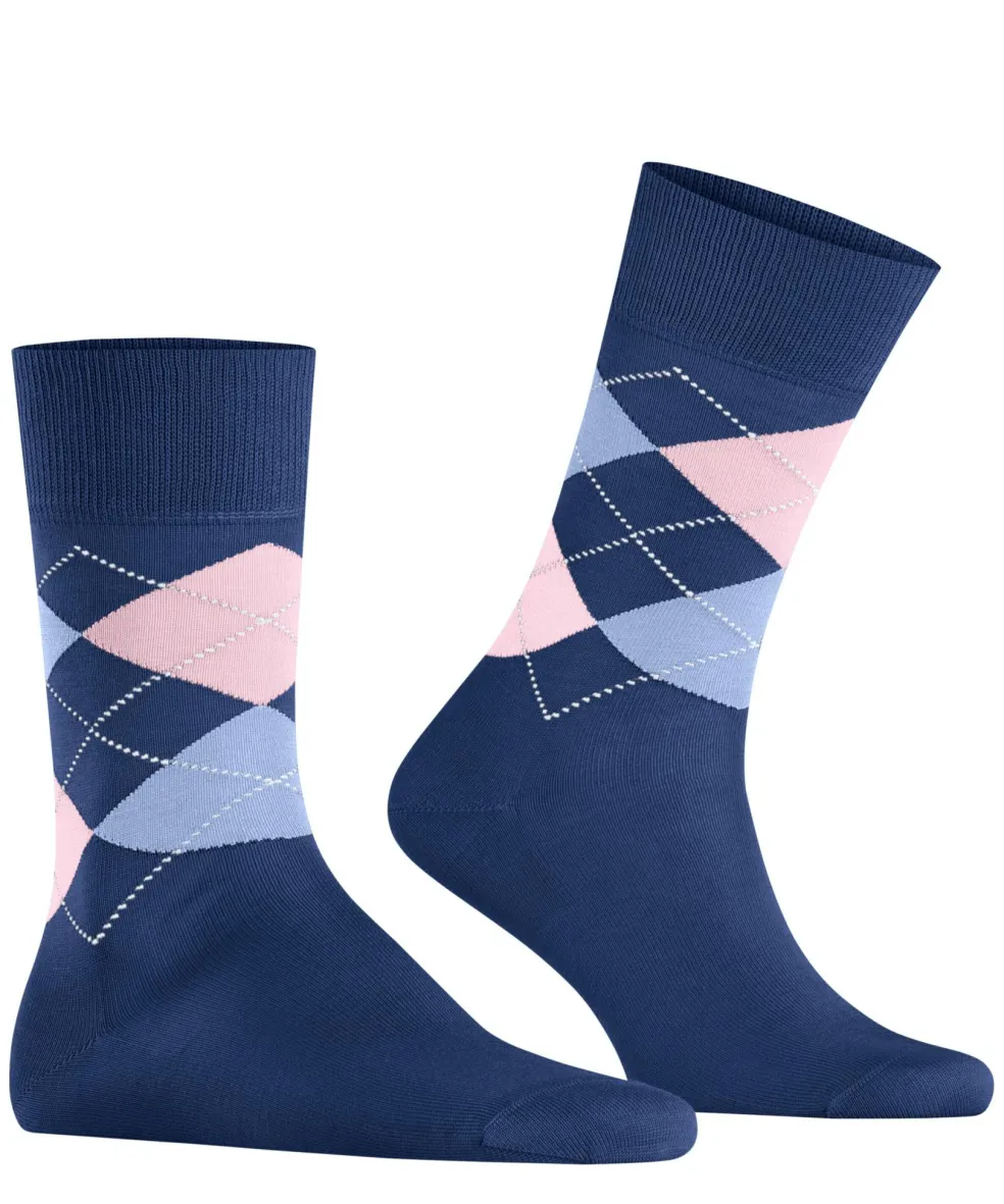 Burlington Manchester herensokken, blauw (night blue)