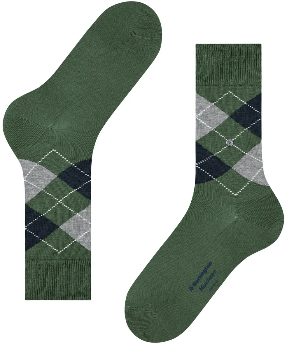 Burlington Manchester herensokken, groen (mountain green)