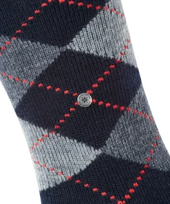 Burlington Preston heren kniekousen, blauw (marine)