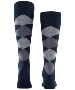 Burlington Preston heren kniekousen, blauw (marine)