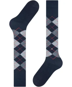 Burlington Preston heren kniekousen, blauw (marine)