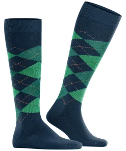 Burlington Preston heren kniekousen, blauw (navy)
