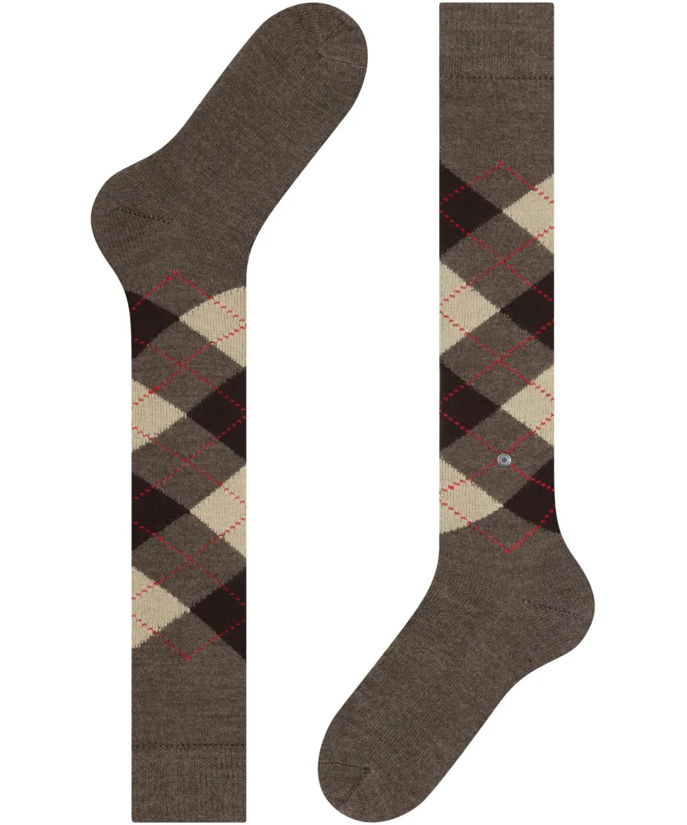 Burlington Preston heren kniekousen, bruin (brown)