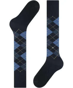 Burlington Preston heren kniekousen, blauw (dark navy)