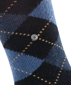 Burlington Preston heren kniekousen, blauw (dark navy)