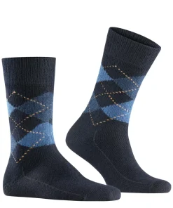Burlington Preston herensokken, blauw (dark navy)