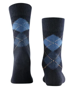 Burlington Preston herensokken, blauw (dark navy)