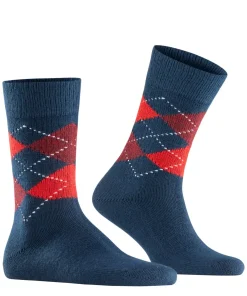 Burlington Preston herensokken, blauw (steel blue)