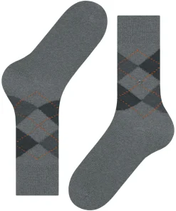 Burlington Preston herensokken, grijs (light grey)