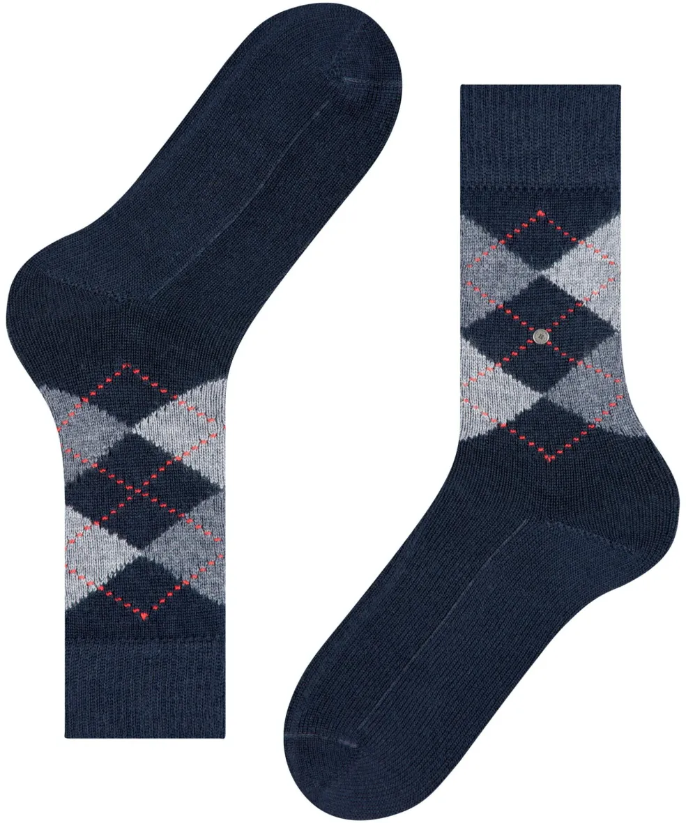 Burlington Preston herensokken, blauw (marine)