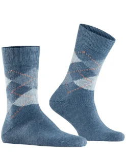 Burlington Preston herensokken, blauw (orion blue)