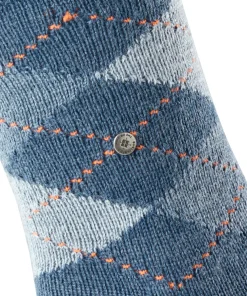 Burlington Preston herensokken, blauw (orion blue)