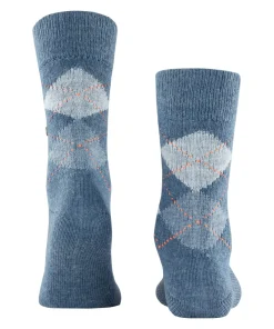 Burlington Preston herensokken, blauw (orion blue)