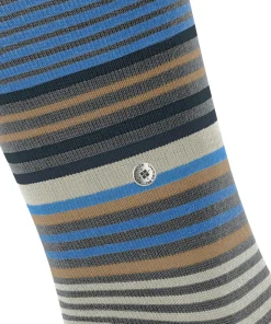 Burlington Stripe heren kniekousen, grijs (dark grey)
