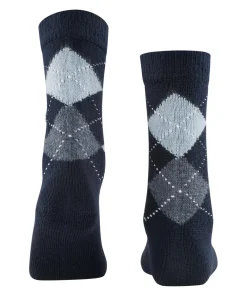 Burlington Whitby damessokken, blauw (marine)