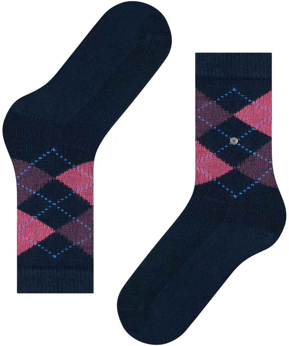 Burlington Whitby damessokken, blauw (navy)