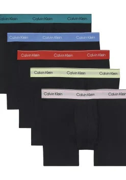 Calvin Klein Boxer briefs (5-pack), heren boxers extra lang, zwart met gekleurde tailleband