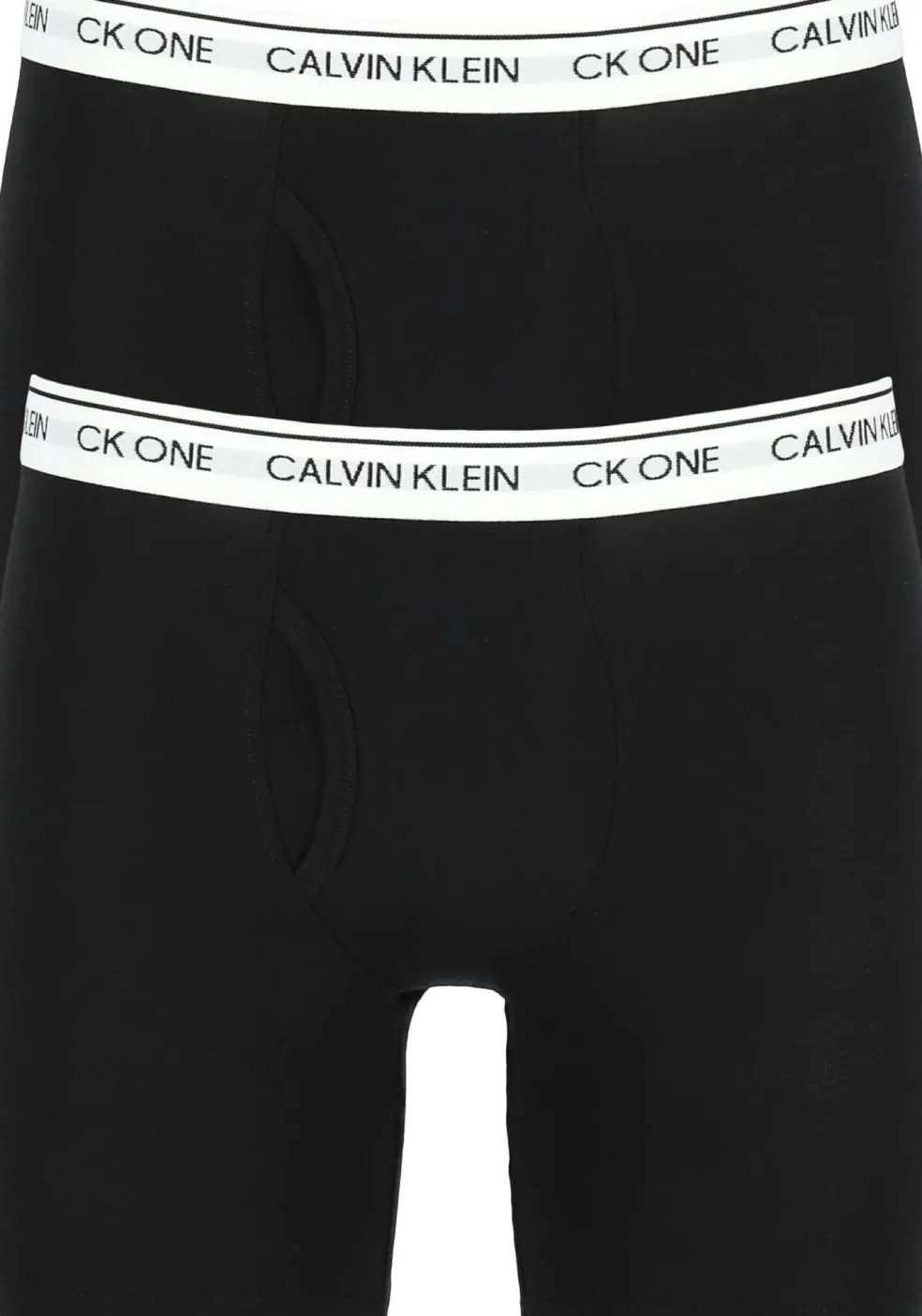 Calvin Klein CK ONE Cotton boxer brief (2-pack), heren boxer lang met gulp, zwart