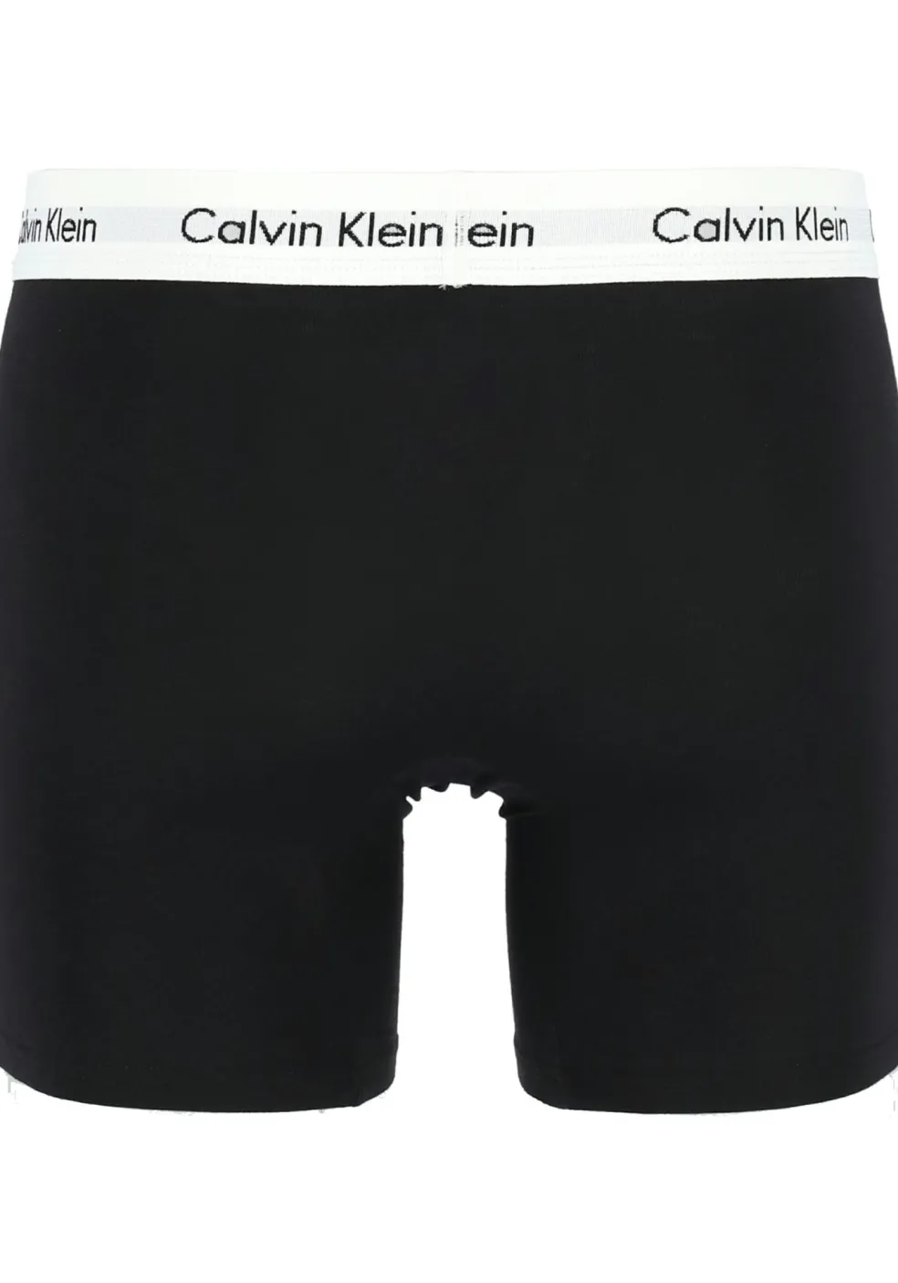 Calvin Klein Cotton Stretch boxer brief (3-pack), heren boxers extra lang, zwart met witte tailleband