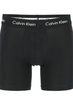 Calvin Klein Cotton Stretch boxer brief (3-pack), heren boxers extra lang, zwart met zwarte tailleband