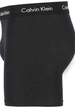 Calvin Klein Cotton Stretch boxer brief (3-pack), heren boxers extra lang, zwart met zwarte tailleband