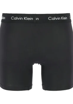 Calvin Klein Cotton Stretch boxer brief (3-pack), heren boxers extra lang, zwart met zwarte tailleband