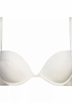 Calvin Klein dames Flirty push up plunge bra, beugel BH, wit
