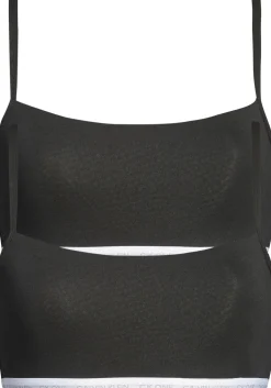 Calvin Klein dames ONE Cotton bralette (2-pack), ongevoerd, zwart