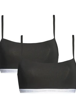Calvin Klein dames ONE Cotton bralette (2-pack), ongevoerd, zwart