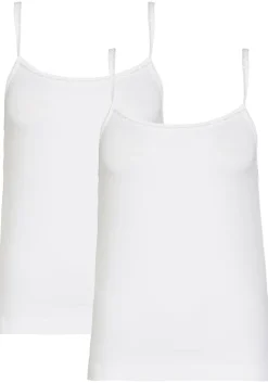 Calvin Klein dames ONE Cotton spaghetti tops (2-pack), wit