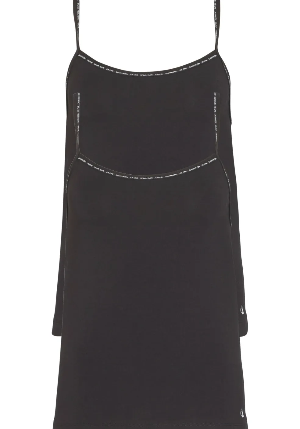 Calvin Klein dames ONE Cotton spaghetti tops (2-pack), zwart
