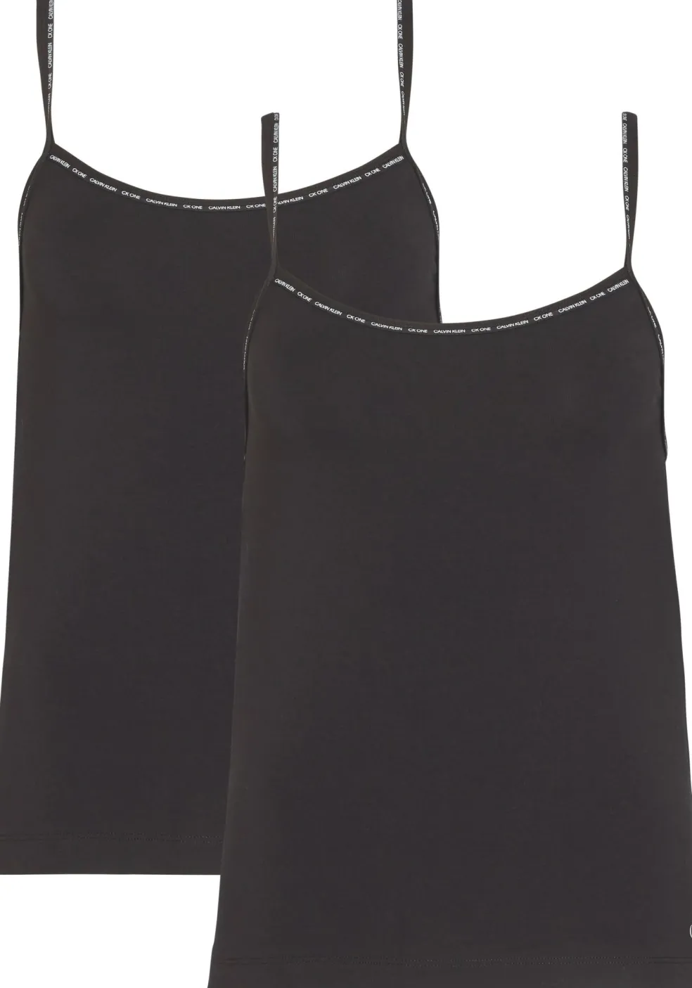 Calvin Klein dames ONE Cotton spaghetti tops (2-pack), zwart