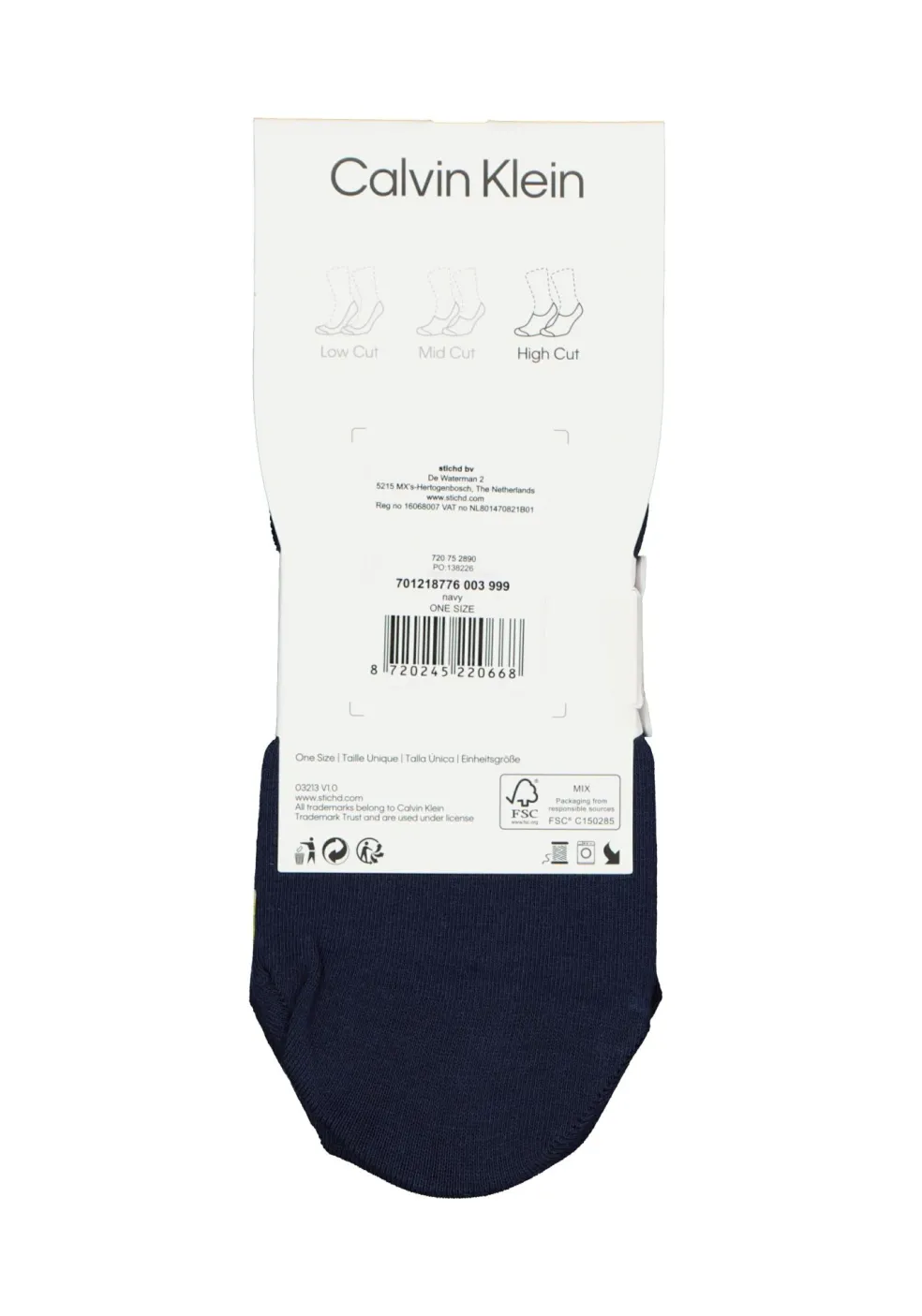 Calvin Klein damessokken Alice (2-pack), onzichtbare sneakersokken, blauw