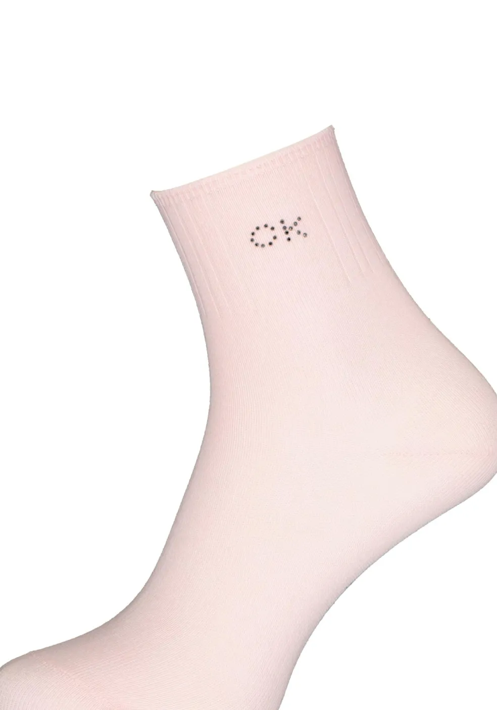 Calvin Klein damessokken Allison (1-pack), enkelsokken met kristal logo, roze