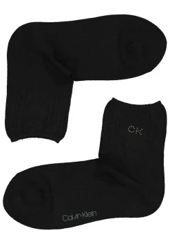 Calvin Klein damessokken Allison (1-pack), enkelsokken met kristal logo, zwart