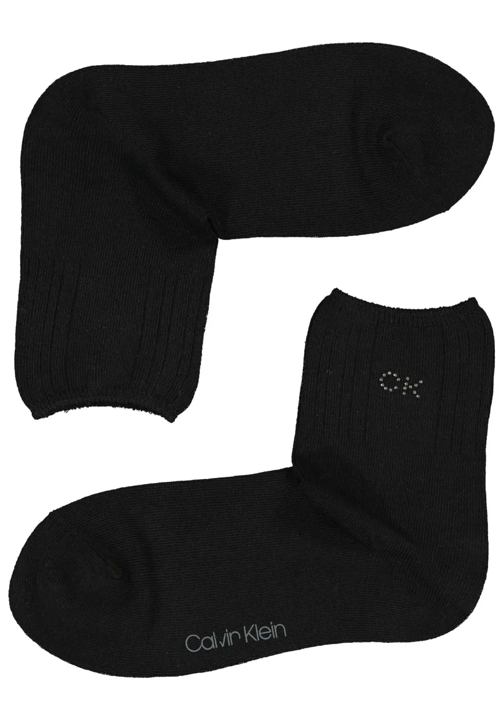 Calvin Klein damessokken Allison (1-pack), enkelsokken met kristal logo, zwart