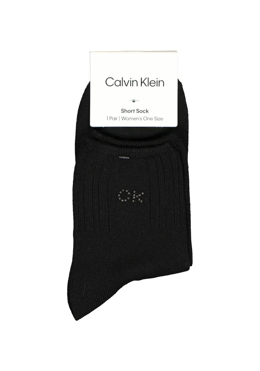 Calvin Klein damessokken Allison (1-pack), enkelsokken met kristal logo, zwart