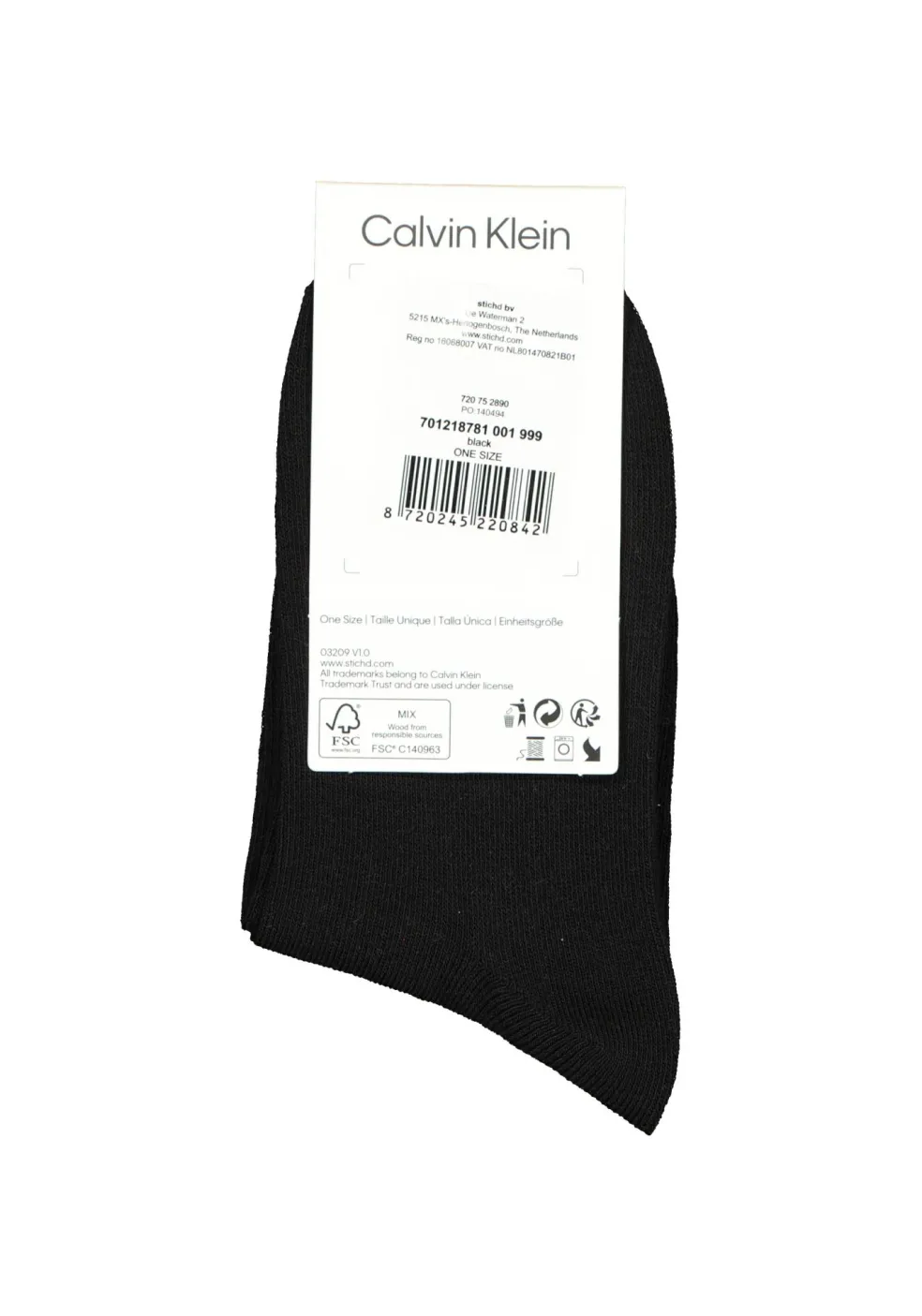 Calvin Klein damessokken Allison (1-pack), enkelsokken met kristal logo, zwart