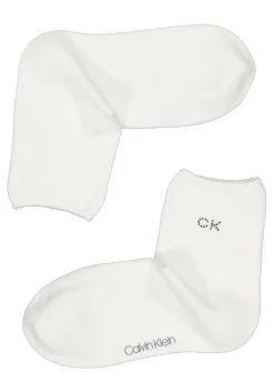 Calvin Klein damessokken Allison (1-pack), enkelsokken met kristal logo, wit