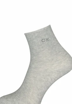 Calvin Klein damessokken Allison (1-pack), enkelsokken met kristal logo, lichtgrijs melange