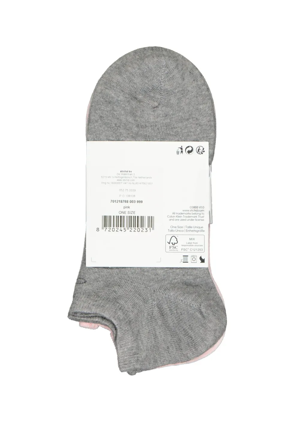 Calvin Klein damessokken Chloe (3-pack), enkelsokken, beige, roze en grijs