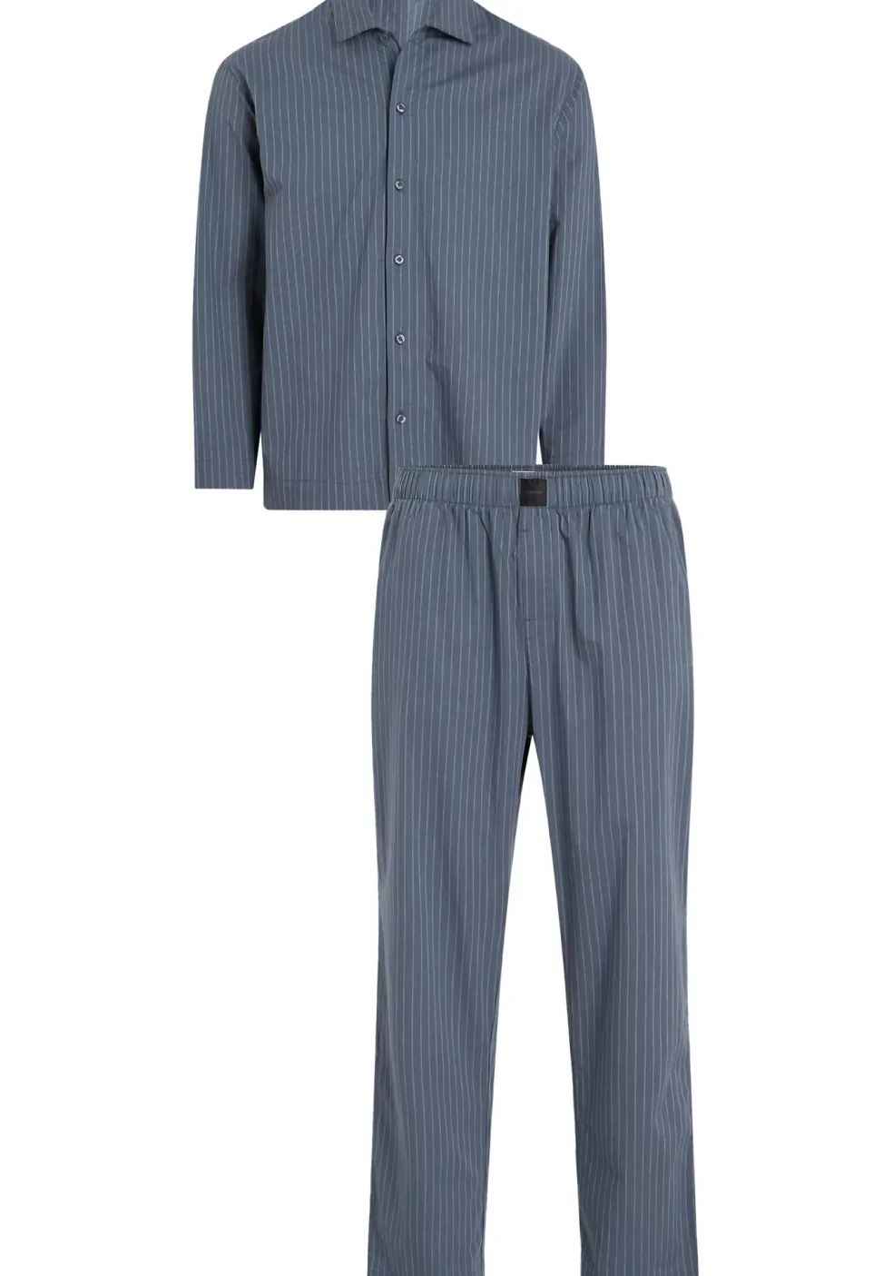 Calvin Klein heren pyjama met knoopjes, middenblauw gestreept