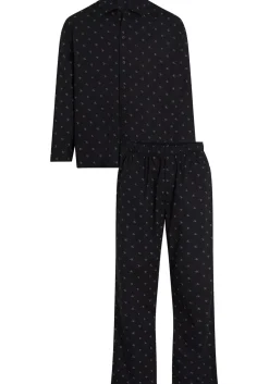 Calvin Klein heren pyjama met knoopjes, zwart dessin