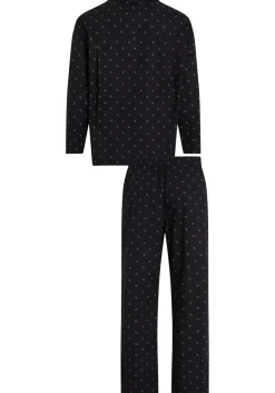 Calvin Klein heren pyjama met knoopjes, zwart dessin
