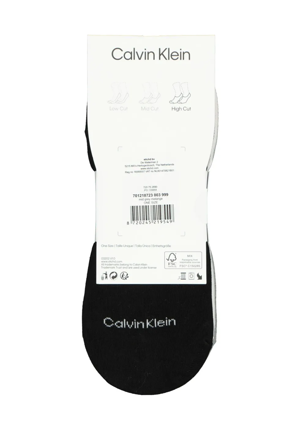 Calvin Klein herensokken Albert (3-pack), onzichtbare sokken, grijs, wit en zwart